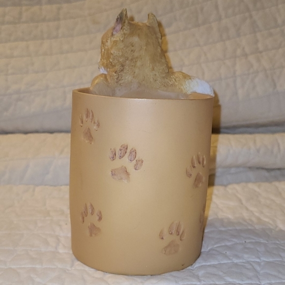 RARE Pit Bull pen/pencil holder HAND PAINTED 🎨 - Picture 5 of 5